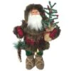 Santa's Workshop 15" Plaid Canoe Woodsman Claus 1 Santa's Workshop 15" Plaid Canoe Woodsman Claus -Northlight Shop D362562S 1