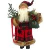 Santa's Workshop 18" Buffalo Plaid With Black Bear Santa Figure