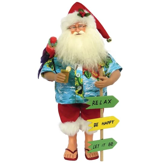 Santa's Workshop 15.5" Beach Santa Claus Figure 4 Santa's Workshop 15.5" Beach Santa Claus Figure - Image 2