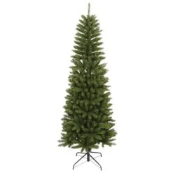 6.5ft. Unlit Slim Artificial Christmas Tree 5 6.5ft. Unlit Slim Artificial Christmas Tree -Northlight Shop D362674S 1 1
