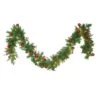 Santa's Workshop 9ft. Pre-Lit Berry & Red Balls Garland 2 Santa's Workshop 9ft. Pre-Lit Berry & Red Balls Garland -Northlight Shop D362684S 1
