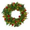 Santa's Workshop 2ft. Pre-Lit Berry & Red Balls Wreath -Northlight Shop D362685S 1