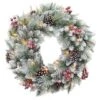 Santa's Workshop 2.5ft. Pre-Lit Glitter Mixed Pine Wreath -Northlight Shop D362722S 1