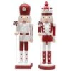 Santa's Workshop 15" Red & White Peppermint Nutcracker Set -Northlight Shop D362775S 1