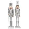 Santa's Workshop 24" White & Silver Nutcracker Set -Northlight Shop D362794S 1