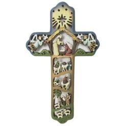Santa's Workshop 12" Nativity Cross 5 Santa's Workshop 12" Nativity Cross -Northlight Shop D362904S 1 1