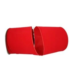 JAM Paper 6" X 25yd. Velvet Wired Heavy Commercial Ribbon Hot Red