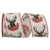 Reliant 2.5" X 10yd. Deer & Antlers Linen Wired Ribbon 2 Reliant 2.5" X 10yd. Deer & Antlers Linen Wired Ribbon -Northlight Shop D376845S 1