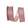 JAM Paper 1.5" X 20yd. Red & White Candy Cane Glitter Wired Ribbon