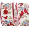 JAM Paper 2.5" X 20yd. Linen Wired Cream Sparkle Birds House Ribbon