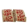 JAM Paper 2.5" X 10yd. Linen Wired Natural Berry Branch Ribbon -Northlight Shop D376977S 1