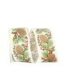 JAM Paper 2.5" X 20yd. Ivory Pinecone Holly Berries Linen Wired Ribbon -Northlight Shop D376980S 1