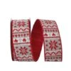 Reliant 2.5" X 10yd. Country Cozy Snowflake Knit Wired Ribbon -Northlight Shop D377039S 1