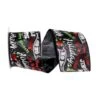JAM Paper 2.5" X 10yd. Black Holiday Greetings Wired Ribbon -Northlight Shop D377061S 1