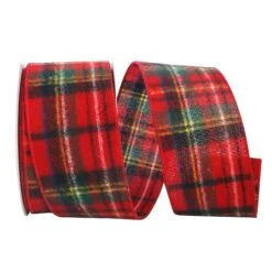 JAM Paper 2.5" X 10yd. Flannel Wired Edge Brodick Ribbon