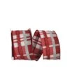 JAM Paper 2.5" X 10yd. Dupioni Wired Edge Grand Plaid Ribbon -Northlight Shop D377744S 1