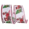 JAM Paper 2.5" X 20yd. Train With Christmas Tree Linen Ribbon 2 JAM Paper 2.5" X 20yd. Train With Christmas Tree Linen Ribbon -Northlight Shop D378068S 1