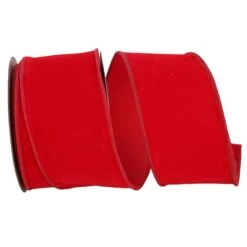 Reliant 2.5" X 10yd. Velvet Duro Domestic Wired Ribbon Red -Northlight Shop D378123S 1 1