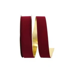 JAM Paper 1.375" X 25yd. Velvet Gold Back Ribbon Burgundy