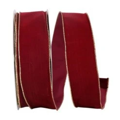JAM Paper 2.5" X 50yd. Velvet Wired Value Ribbon Burgundy/Gold 7 JAM Paper 2.5" X 50yd. Velvet Wired Value Ribbon Burgundy/Gold -Northlight Shop D378314S 1 1