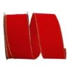 Reliant 4" X 10yd. Velvet Wired Ribbon Red With Gold Trim -Northlight Shop D378323S 1