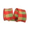 Reliant 2.5" X 10yd. Wired Orange & Green Plaid Dupioni Ribbon 2 Reliant 2.5" X 10yd. Wired Orange & Green Plaid Dupioni Ribbon -Northlight Shop D380552S 1