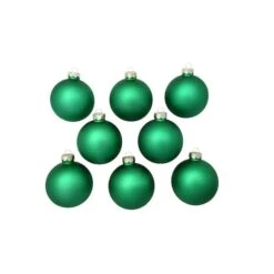 Whitehurst 8ct. 3.25" Matte Glass Ball Ornaments Green Matte 8 Whitehurst 8ct. 3.25" Matte Glass Ball Ornaments Green Matte -Northlight Shop D384954S 12