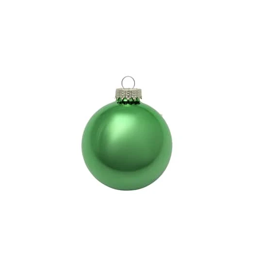 Whitehurst 12ct. 2.75" Shiny Glass Ball Ornaments Green Shiny 4 Whitehurst 12ct. 2.75" Shiny Glass Ball Ornaments Green Shiny - Image 2
