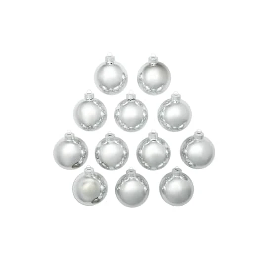 Whitehurst 12ct. 2.75" Shiny Glass Ball Ornaments Silver Shiny 5 Whitehurst 12ct. 2.75" Shiny Glass Ball Ornaments Silver Shiny - Image 3