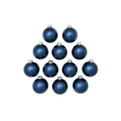 Whitehurst 12ct. 2.75" Shiny Glass Ball Ornaments Midnight Blue Shiny -Northlight Shop D385012S 12