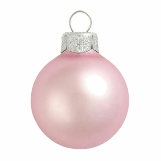 Whitehurst 6ct. 4" Matte Glass Ball Ornaments Baby Pink Matte 4 Whitehurst 6ct. 4" Matte Glass Ball Ornaments Baby Pink Matte - Image 2