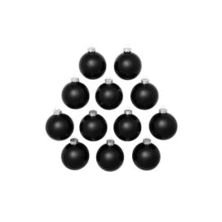 Whitehurst 12ct. 2.75" Shiny Glass Ball Ornaments Black Shiny -Northlight Shop D385036S 12