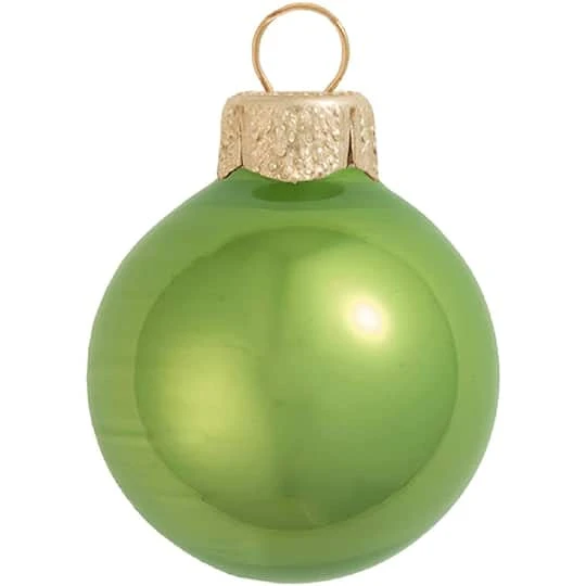 Whitehurst 8ct. 3.25" Pearl Glass Ornaments Lime Pearl 3 Whitehurst 8ct. 3.25" Pearl Glass Ornaments Lime Pearl