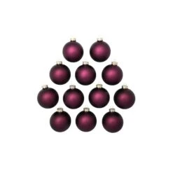 Whitehurst 12ct. 2.75" Matte Glass Ball Ornaments Purple Matte 7 Whitehurst 12ct. 2.75" Matte Glass Ball Ornaments Purple Matte -Northlight Shop D385082S 12