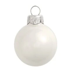 Whitehurst 8ct. 3.25" Shiny Glass Ball Ornaments White Shiny