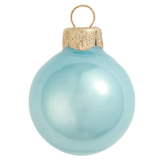 Whitehurst 28ct. 2" Pearl Glass Ball Ornaments Baby Blue 4 Whitehurst 28ct. 2" Pearl Glass Ball Ornaments Baby Blue - Image 2