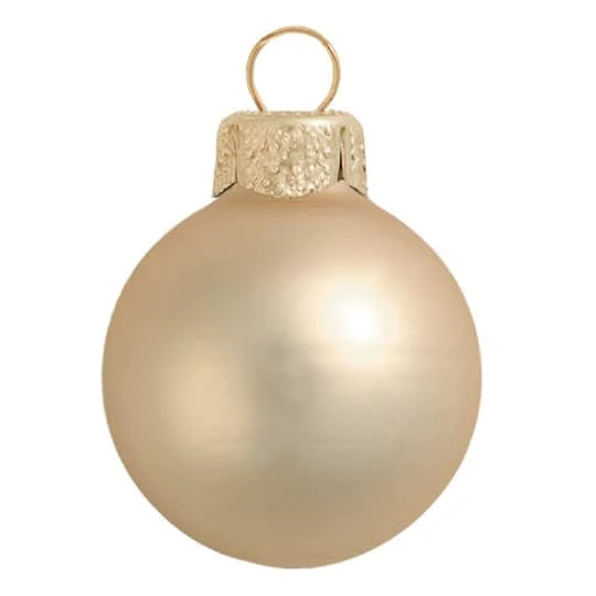 Whitehurst 8ct. 3.25" Matte Glass Ball Ornaments Champagne Matte 3 Whitehurst 8ct. 3.25" Matte Glass Ball Ornaments Champagne Matte