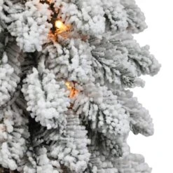 3ft. Pre-Lit Flocked Alpine Artificial Christmas Tree, Clear Lights -Northlight Shop D393372S 2