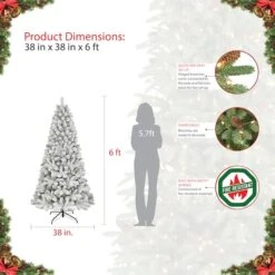 6ft. Unlit Flocked Virginia Pine Artificial Christmas Tree 11 6ft. Unlit Flocked Virginia Pine Artificial Christmas Tree -Northlight Shop D393378S 5
