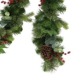 9ft. Pinecones & Red Berries Garland -Northlight Shop D393383S 2