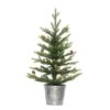 2 Ft. Pre-Lit Table Top Artificial Christmas Tree In Metal Pot 2 2 Ft. Pre-Lit Table Top Artificial Christmas Tree In Metal Pot -Northlight Shop D393393S 1