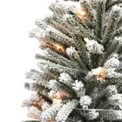 3 Ft. Pre-Lit Flocked Fir Artificial Christmas Tree, 50 Lights 8 3 Ft. Pre-Lit Flocked Fir Artificial Christmas Tree, 50 Lights -Northlight Shop D393403S 2