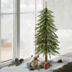 3ft. Pre-Lit Alpine Artificial Christmas Tree, Clear Lights -Northlight Shop D393413S 3