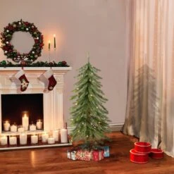 3ft. Pre-Lit Alpine Artificial Christmas Tree, Clear Lights -Northlight Shop D393413S 4