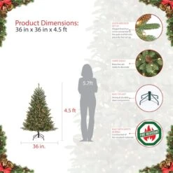 4.5ft. Unlit Fraser Fir Artificial Christmas Tree -Northlight Shop D393440S 5