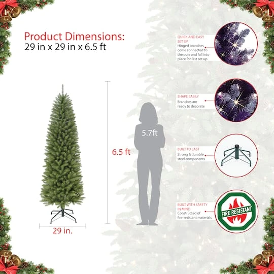 6.5ft. Unlit Pencil Fraser Fir Artificial Christmas Tree 8 6.5ft. Unlit Pencil Fraser Fir Artificial Christmas Tree - Image 6