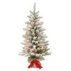 3ft. Pre-Lit Flocked Fraser Fir Artificial Christmas Tree, Clear Lights 1 3ft. Pre-Lit Flocked Fraser Fir Artificial Christmas Tree, Clear Lights -Northlight Shop D393455S 1