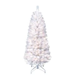 4.5ft. Pre-Lit White Northern Fir Artificial Christmas Tree, Clear Lights