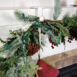 Village Lighting Mantel Garland & Stocking Hanger, 3ct. White 21 Village Lighting Mantel Garland & Stocking Hanger, 3ct. White -Northlight Shop D403180S 6