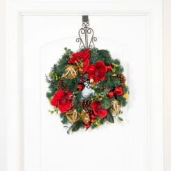 Village Lighting 24" Red Magnolia Wreath 12 Village Lighting 24" Red Magnolia Wreath -Northlight Shop D403212S 4